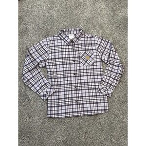 Carhartt sample piece Plaid Button-Up Long Sleeve youth Medium  CE9166-L196